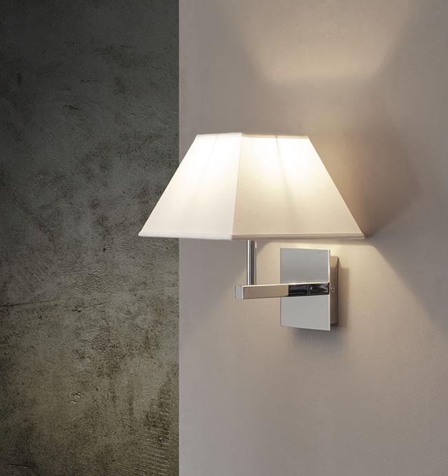 Lampada parete testa letto con paralume tessuto tosca applique Plafoniere parete design