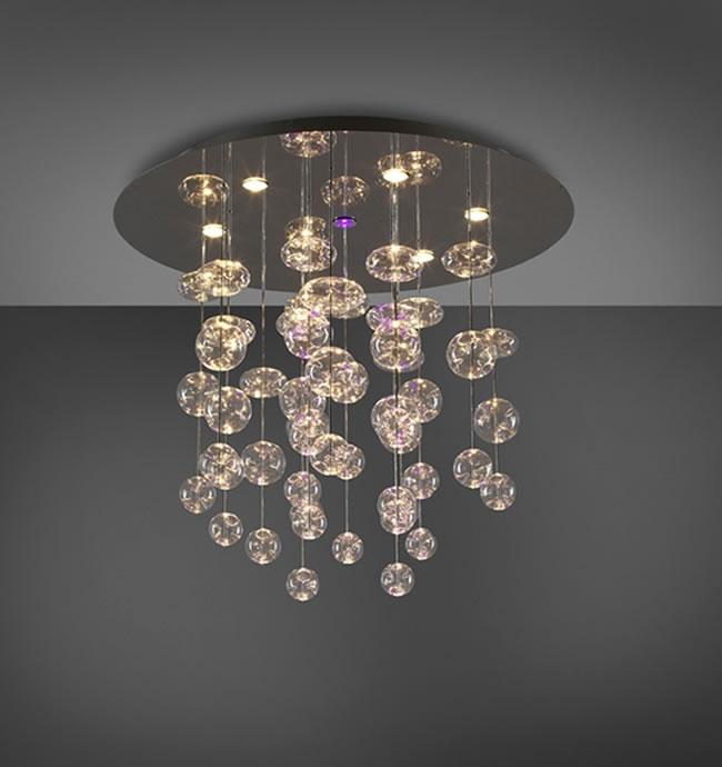 Grande lampadario con sfere a cascata Rain -> Lampadari Moderni Con Cristalli Grande lampadario con sfere a cascata Rain -> Lampadari Moderni Con Cristalli