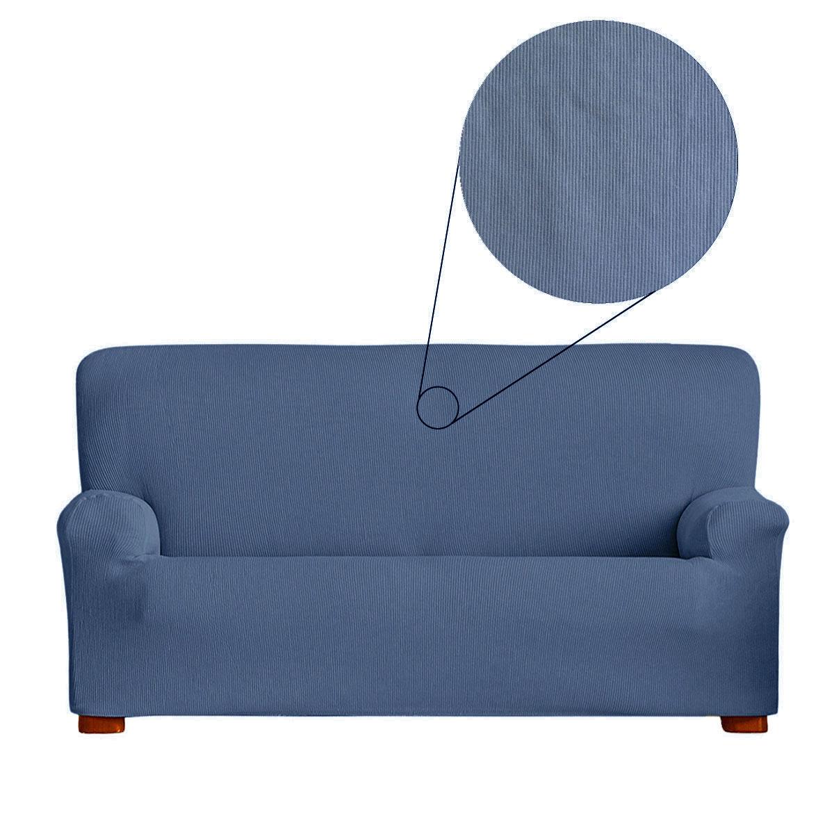 Copridivano 3 Posti Poliestere Cotone Blu da 170 a 210 cm made in italy - Copridivani - euroricami viterbo