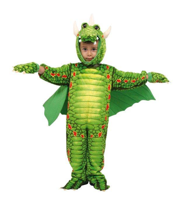 Vestito Costume Carnevale Bambino Drago Draghetto Verde 2-4 anni