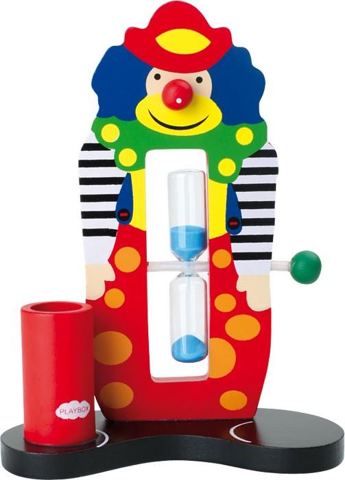 Clessidra Timer Per Pulizia Denti In Legno Forma Clown Per Bambini Gioco