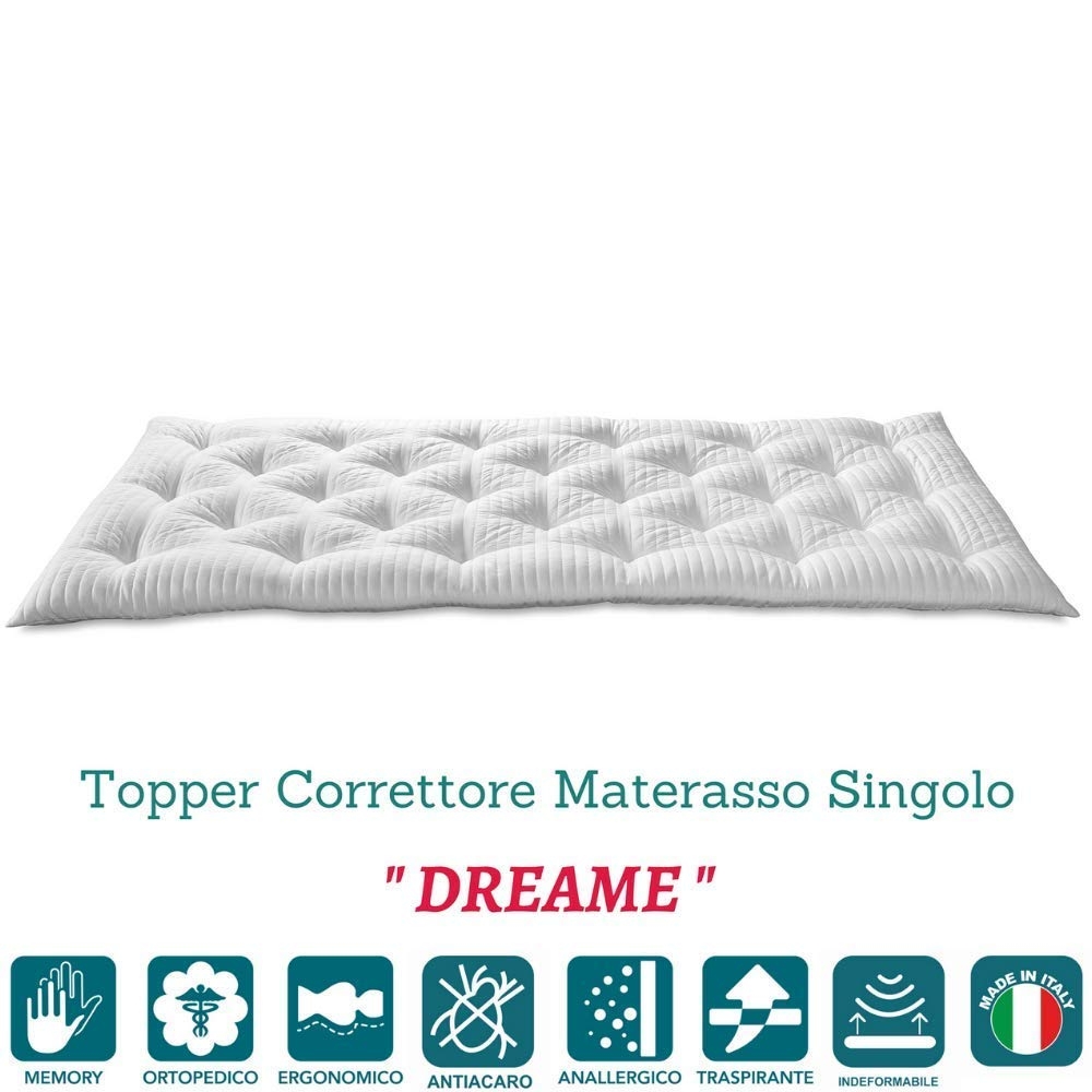 Correttore Materasso in Memory Foam MED Matrimoniale 160x195 H 7cm Topper  Letto