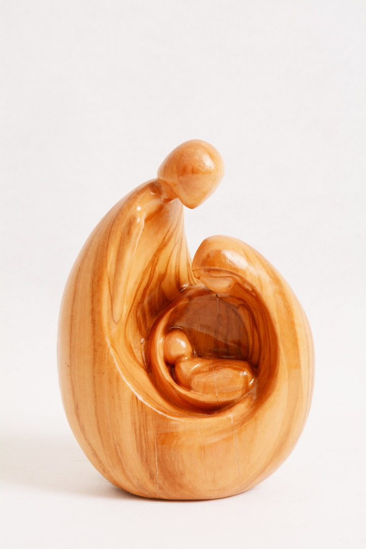 Portabottiglie In Legno D'ulivo DAGDEG – Forma A Mezzaluna, 26 Cm, Fatto A Mano