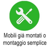 Gran parte dei mobili sono già montati, gli altri sono facilmente assemblabili