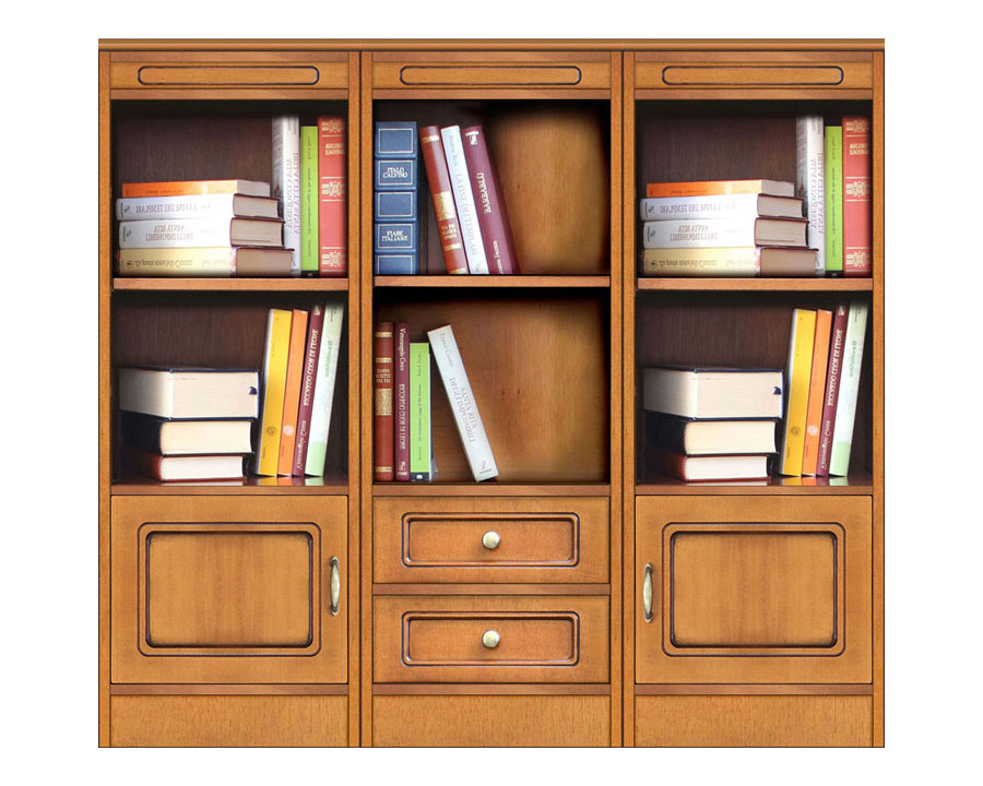 Composizione libreria bassa con 2 ante e 2 cassetti, Arteferretto