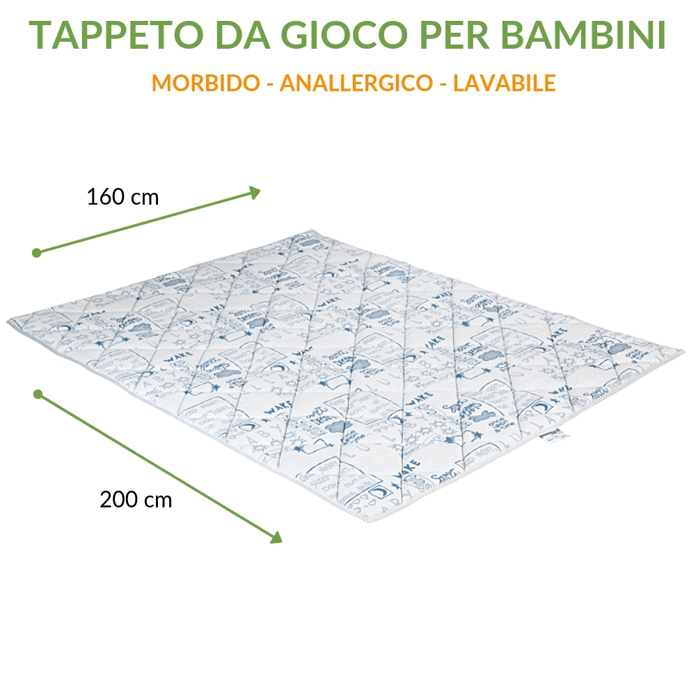 Tappetino da Gioco per Bambini e Neonati grande color Blu Copertina da Paviment