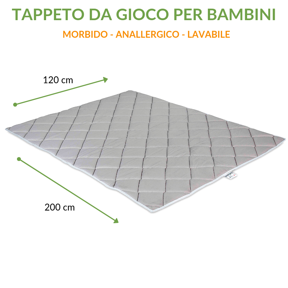 Tappetino Da Gioco Per Bambini E Neonati Grande Color Grigio Copertina Da Pavimento Imbottita In Schiuma Morbida Tessuto Anallergico Materassino Da