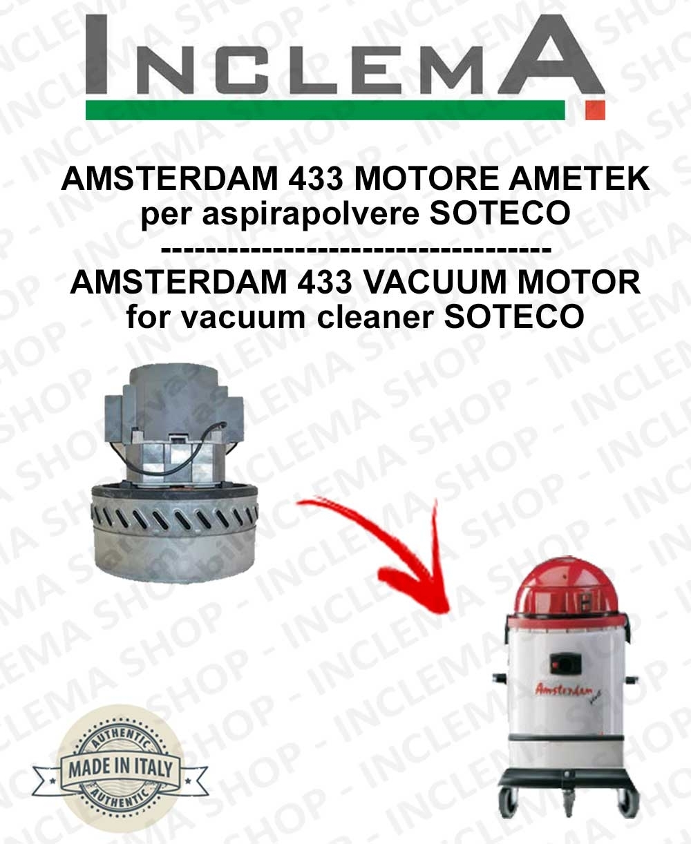 Motore Aspirazione AMETEK MEC 640 Per Aspirapolvere SOTECO, 1000W, 230V