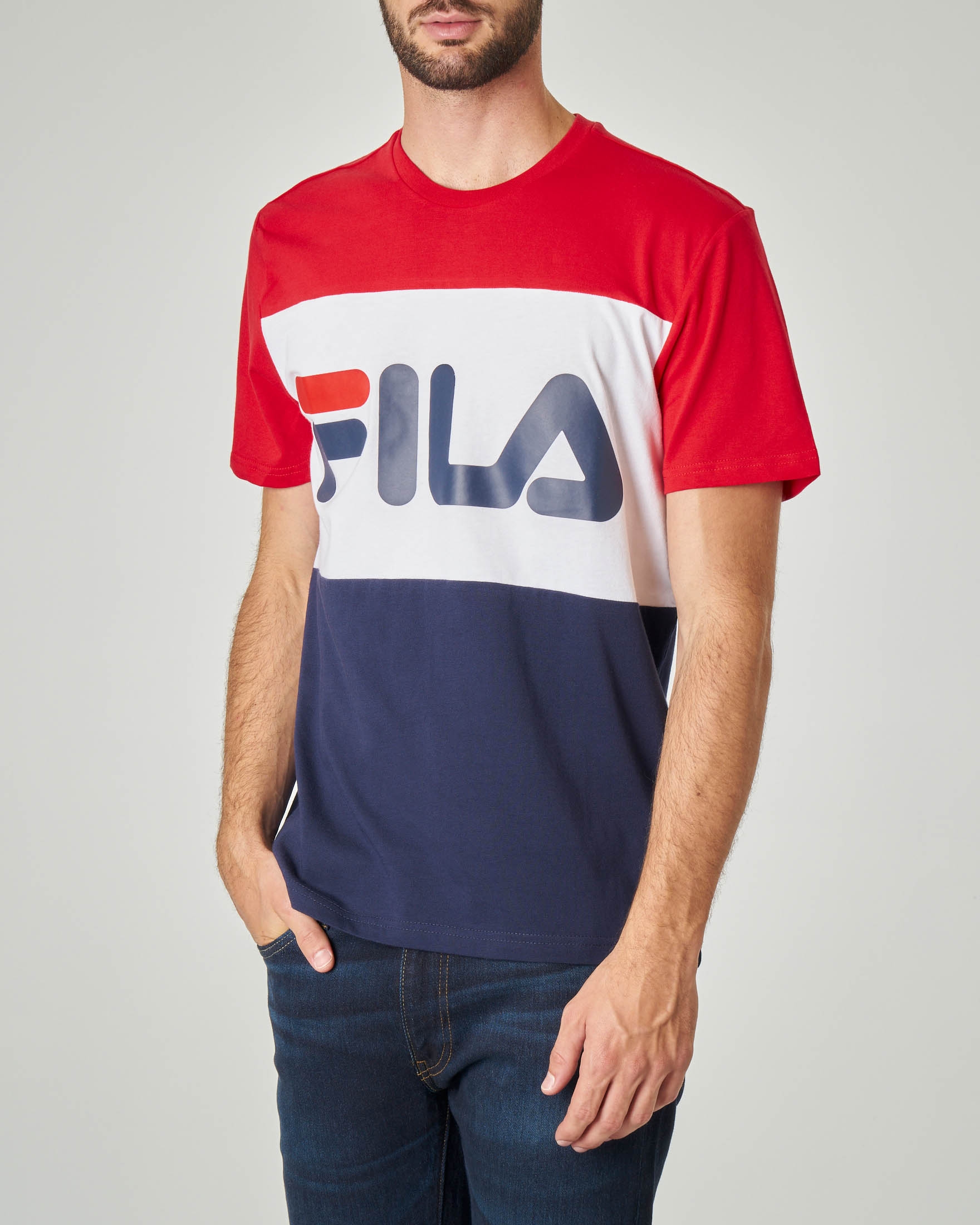 felpa fila rossa blu bianca