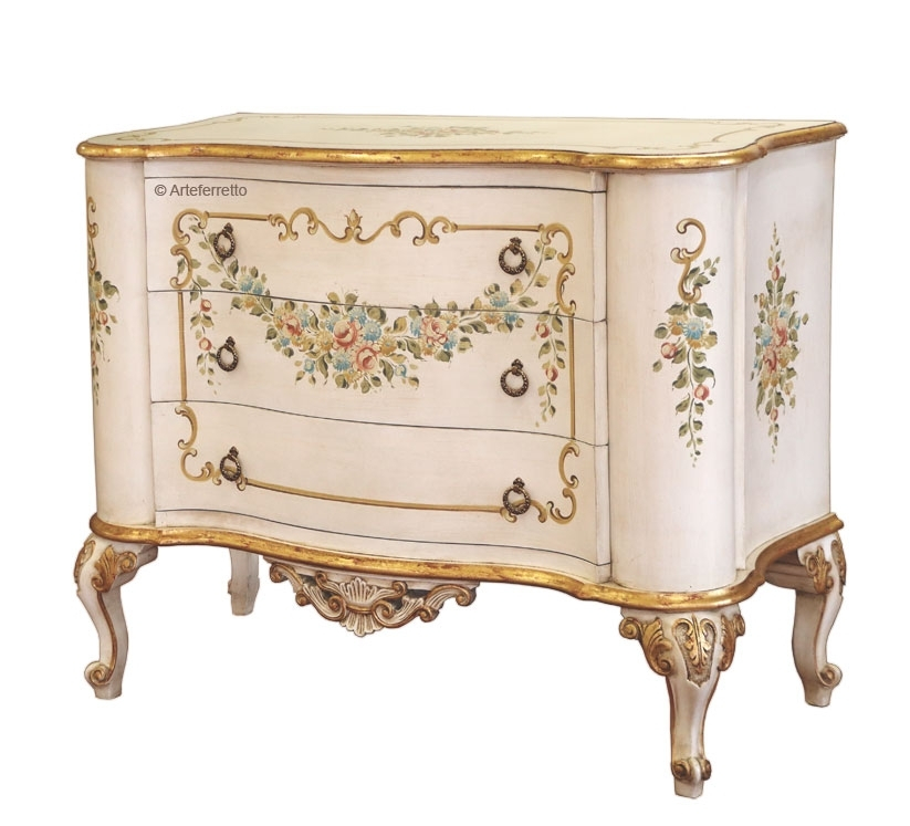 Credenza decorata classica decoro melograno - Artigiani Veneti Riuniti