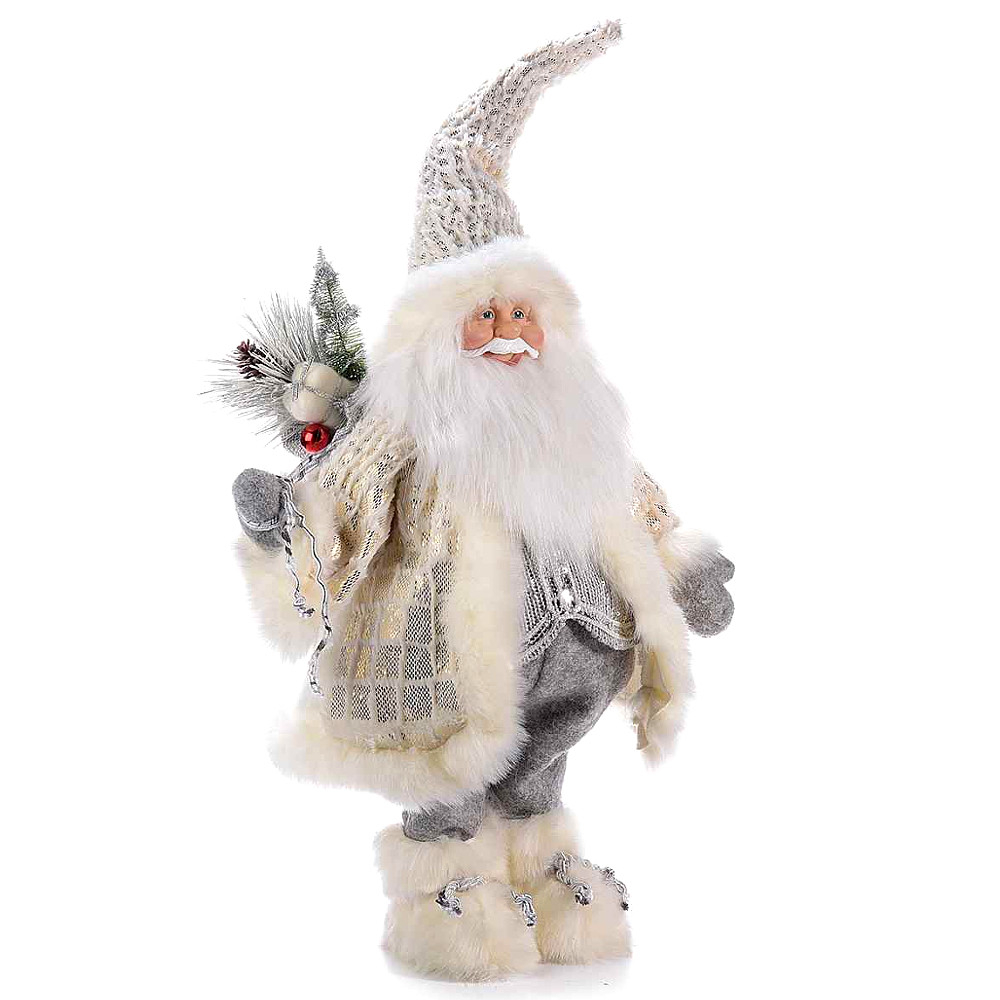Babbo Natale In Abito Oro E Argento 70 Cm H Il Capriccio