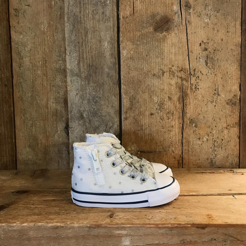 Converse All star Bianche Bambina con Stelline | Touchdown45 Bergamo