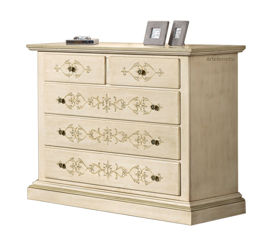 Cómoda de madera maciza con decoraciones | Prixdoo.com