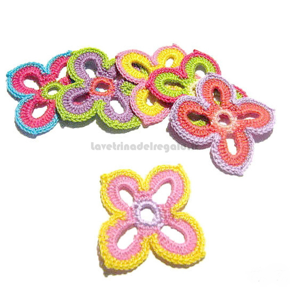 6 Fiori Hawaiani Ad Uncinetto Applicazioni La Vetrina Del Regalo