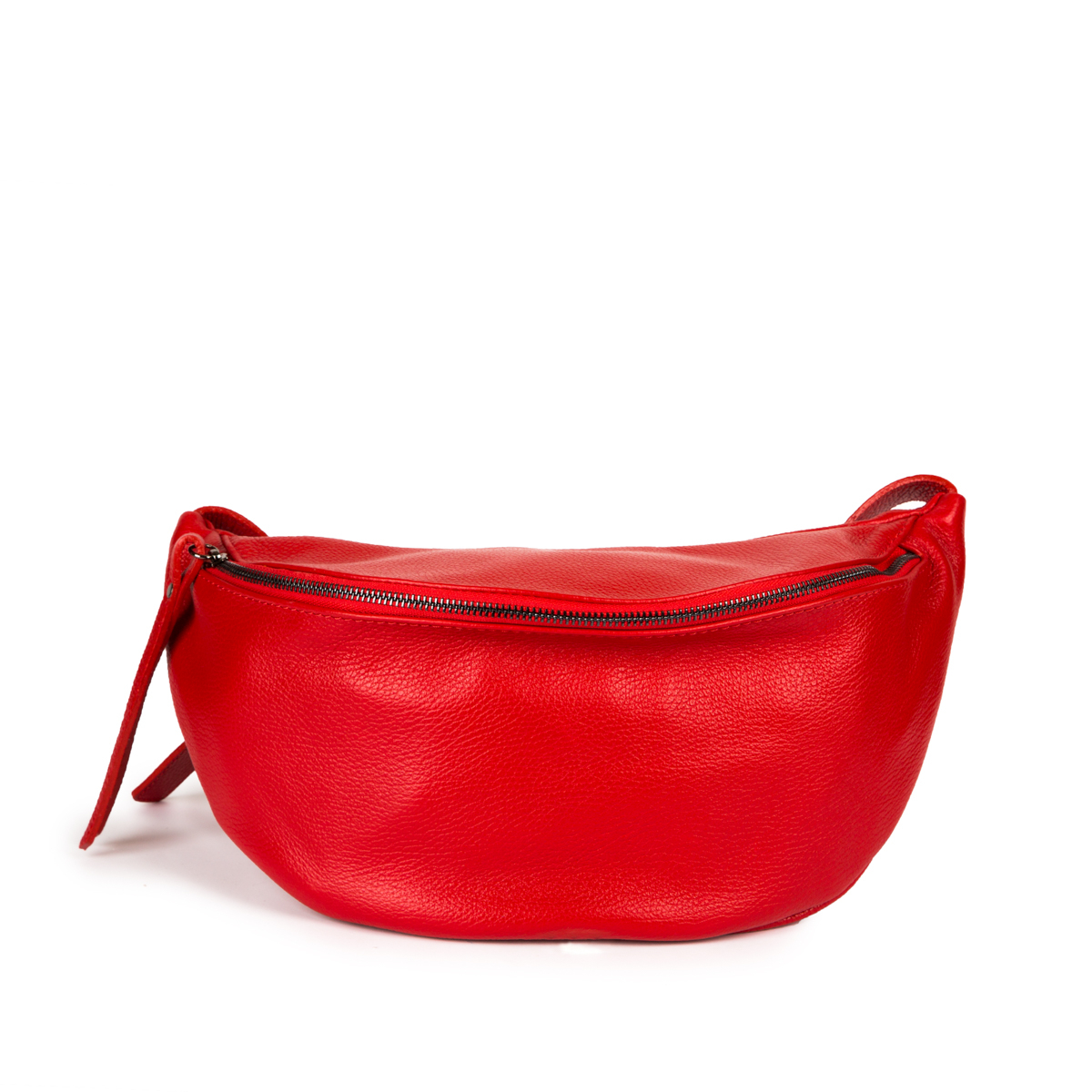 Marsupio In Morbida Pelle Nappa Nera: 7 Tasche Con Zip, Cintura Nylon Regolabile, Dimensioni 35x15.5 Cm, Unisex