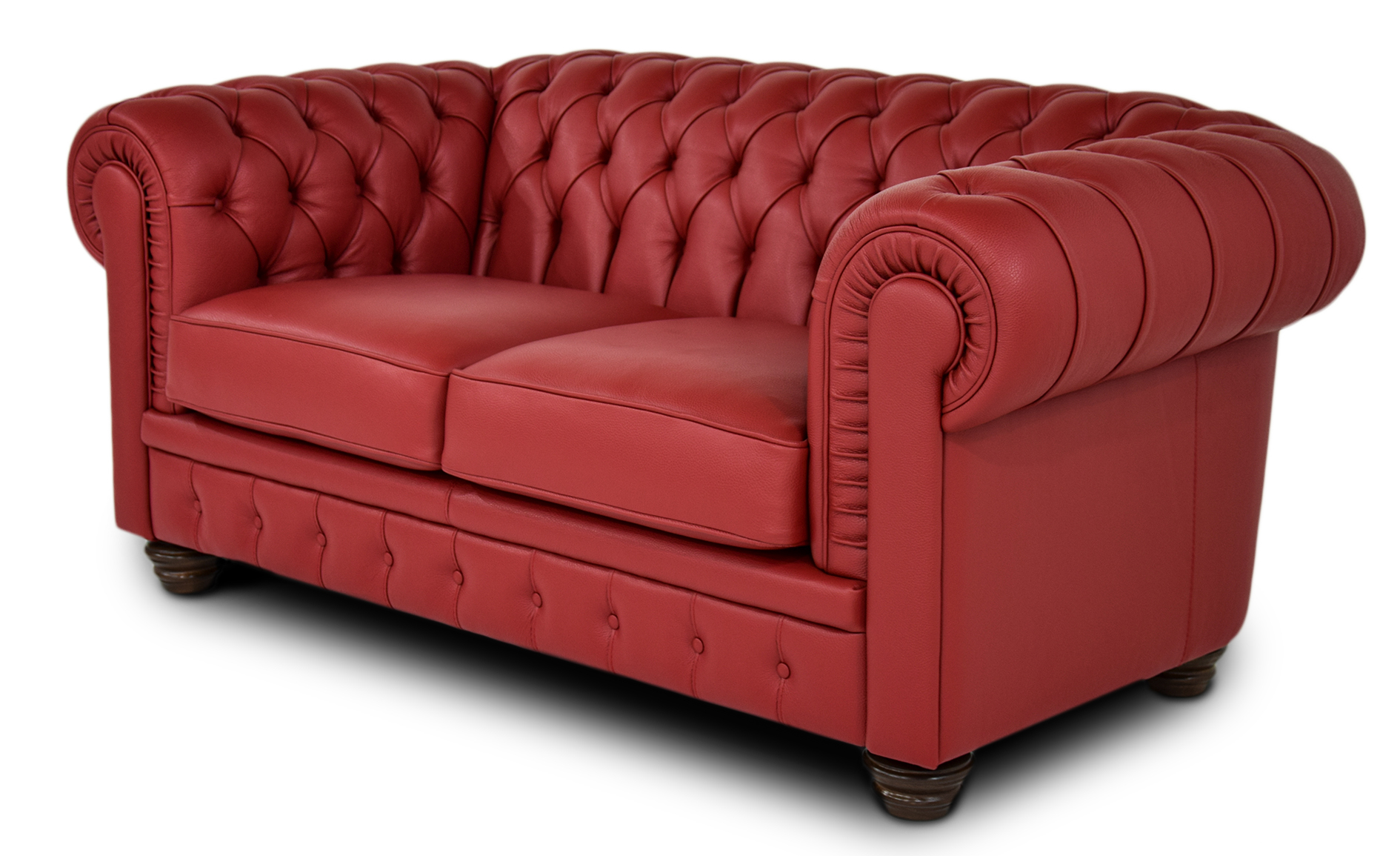 Divano Chesterfield 2 Posti In Pelle Rosso Bordeaux Divani Store