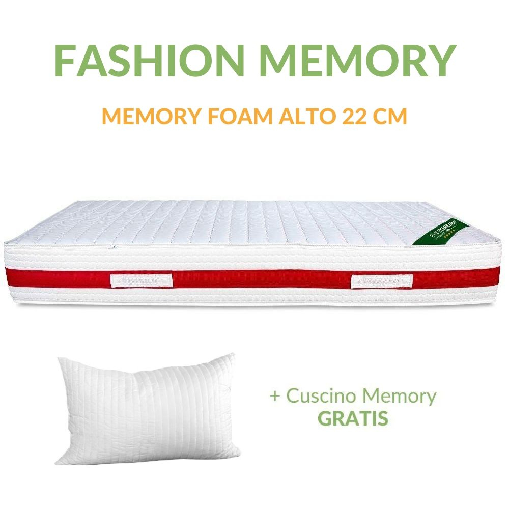 Materasso Memory Foam Mal Di Schiena.Materasso Fashion Memory Foam Alto 22 Cm Con Cuscini Cervicale Gratis