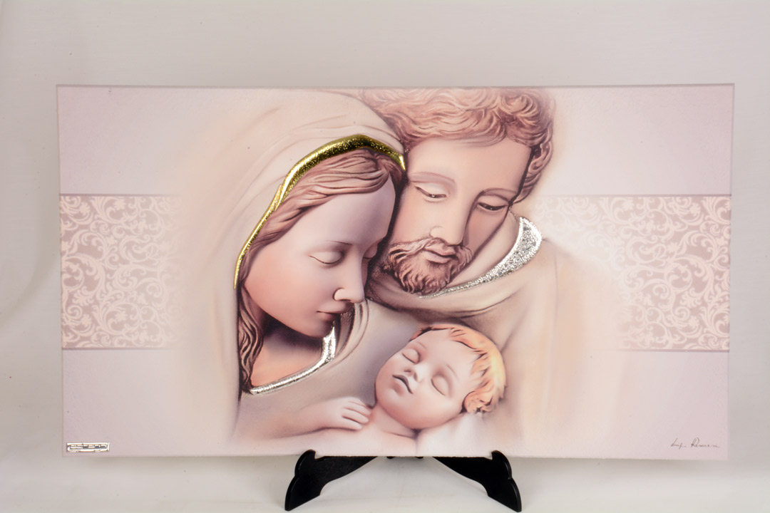 DLM - Quadro Arredo Silver Sacra Famiglia Madonna Bambino