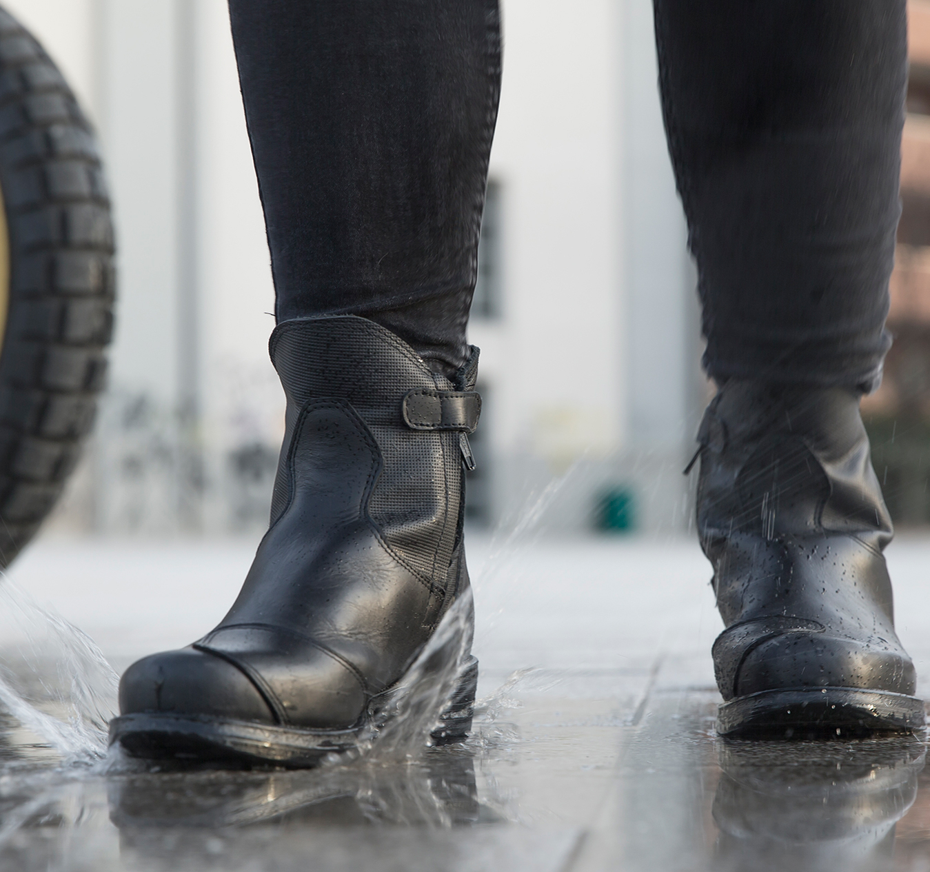 Footwear for motorcycle store riding