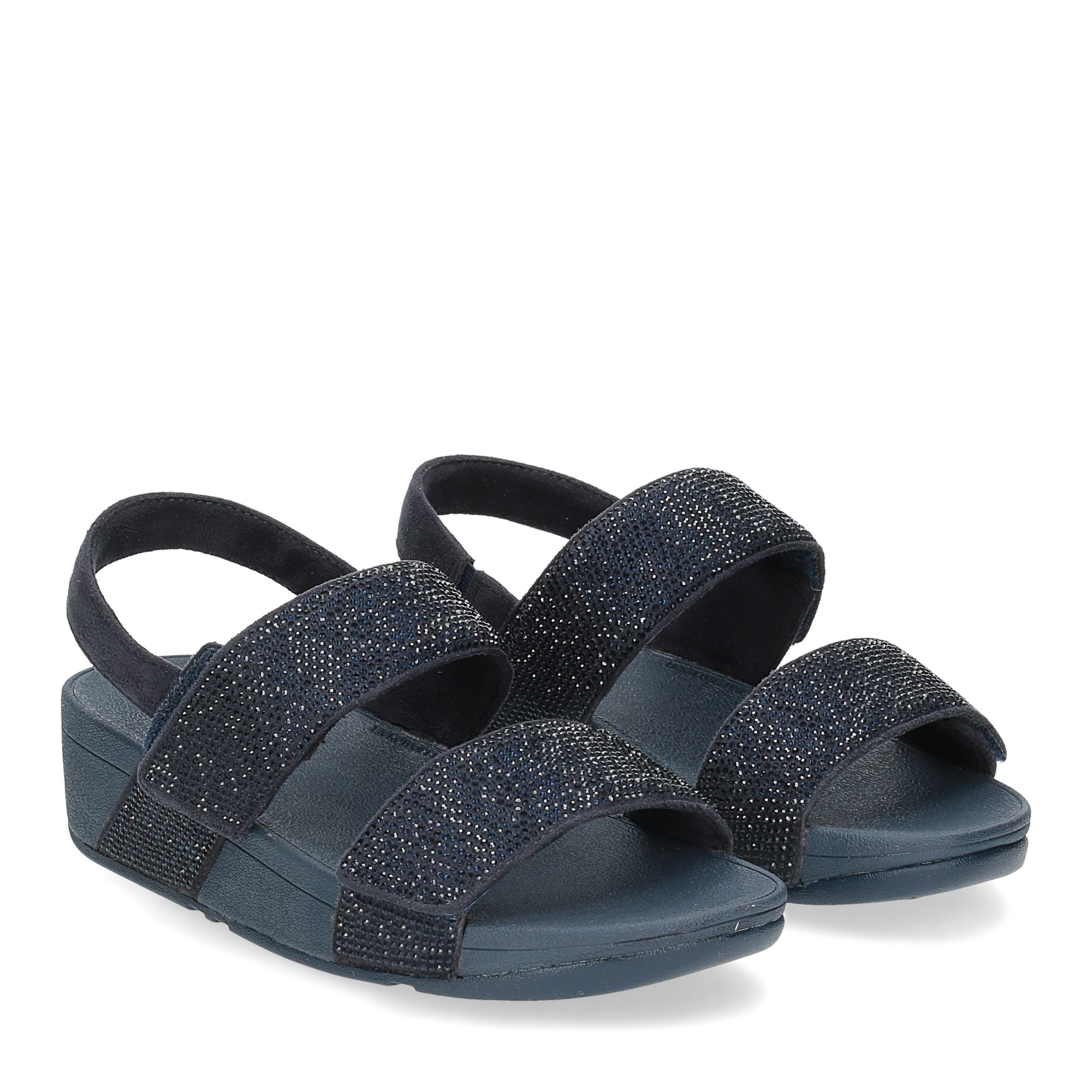 Fitflop Mina Crystal back strap sandals midnight navy Al Siletto