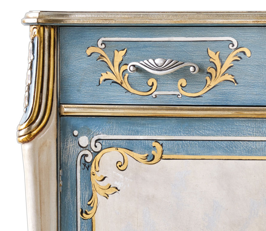 meuble buffet, buffet classique. buffet bleu