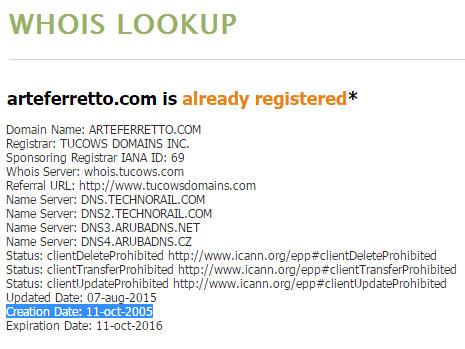 whois arteferretto