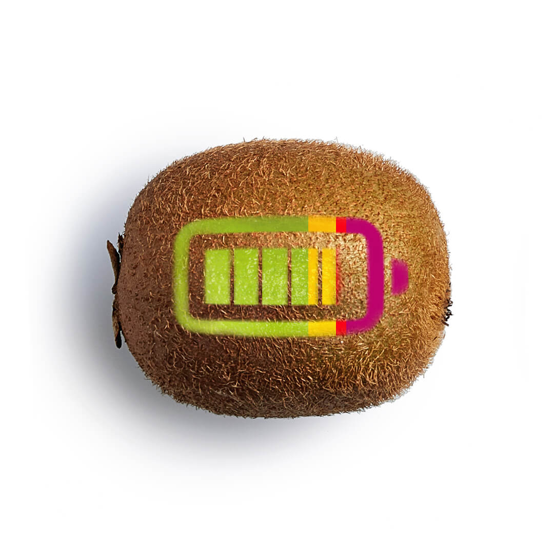Kiwi frutto con pila disegnata