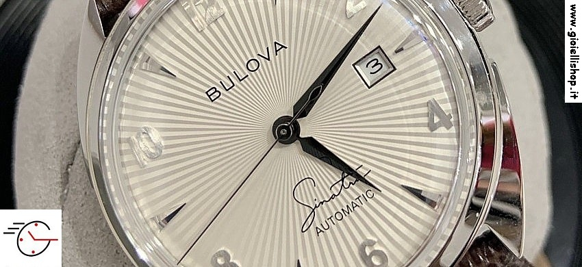 Bulova Orologio Automatico 96B348 'Fly Me To The Moon' - Ispirato A Frank Sinatra, Cassa Acciaio, Quadrante Nero