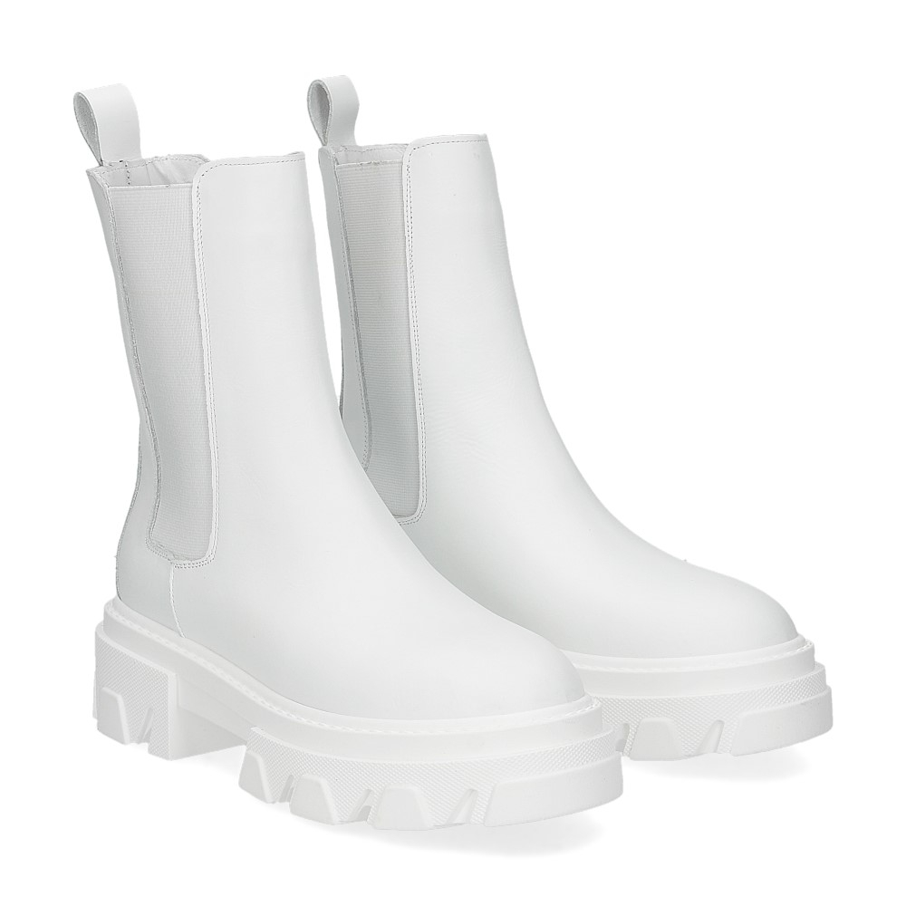 Tronchetto hot sale bianco pelle