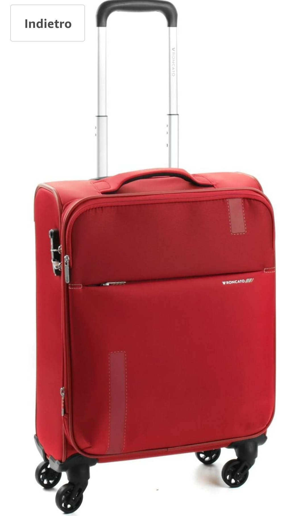 Roncato Speed Trolley Cabina 4 Ruote 55/20 Espandibile Rosso, Misura: 55 x  40 x 20/23 cm