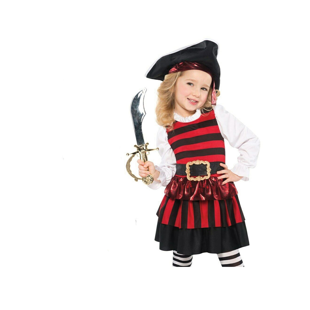 CARNEVALE COSTUME VESTITO PIRATESSA BAMBINA 3/4 ANNI