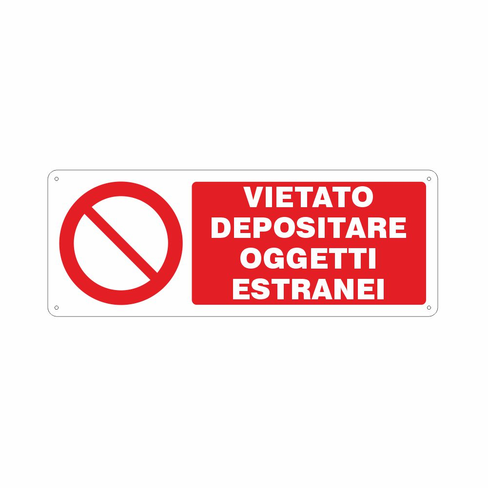 Cartello E' vietato depositare sostanze infiammabili - A - Alluminio