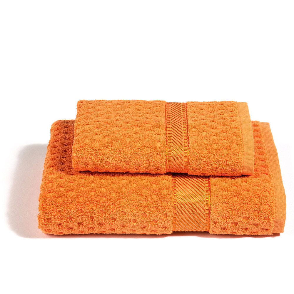 SOMMA 1867 Set 1+1 asciugamano Origami viso+ospite Ruggine 40168730000000200