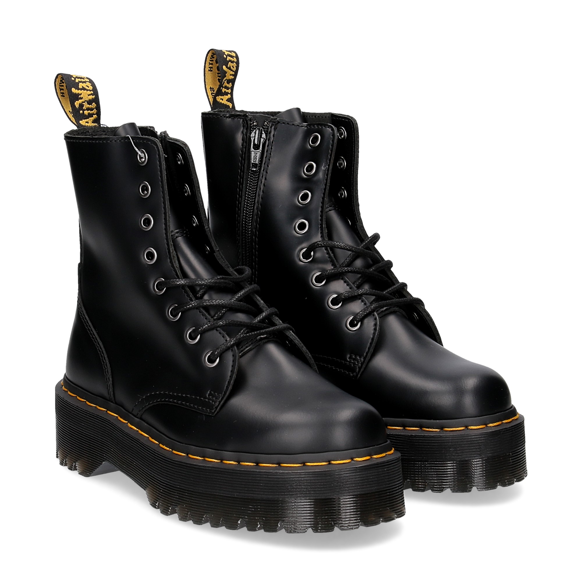 Dr. Martens Anfibio Jadon Black polished smooth - Al Siletto