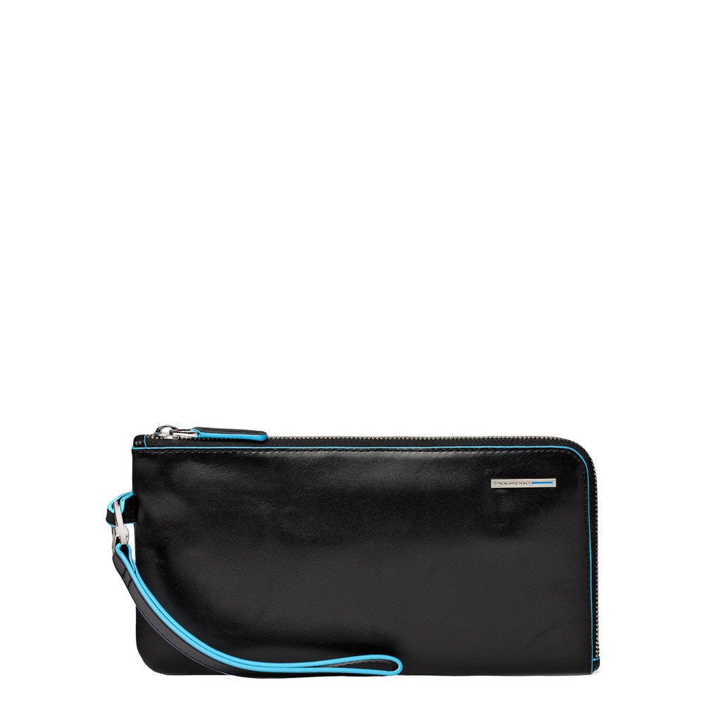 POCHETTE UOMO PIQUADRO CON POLSIERA RIMOVIBILE NERO BLUE SQUARE AC2648B2/N