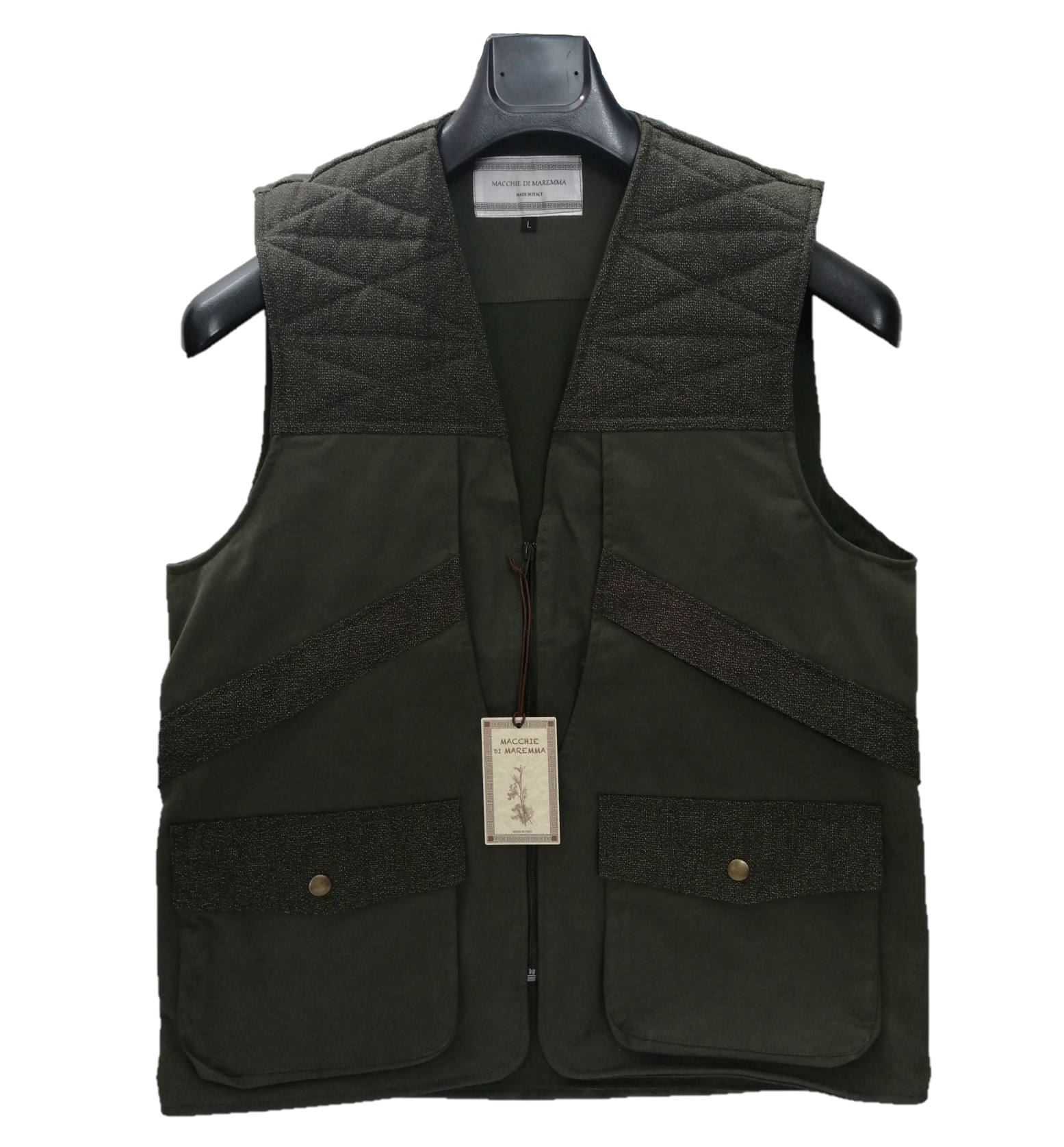 Gilet Smanicato Da Caccia Fratelliditalia.org - Cordura Verde, Idrorepellente E Antistrappo