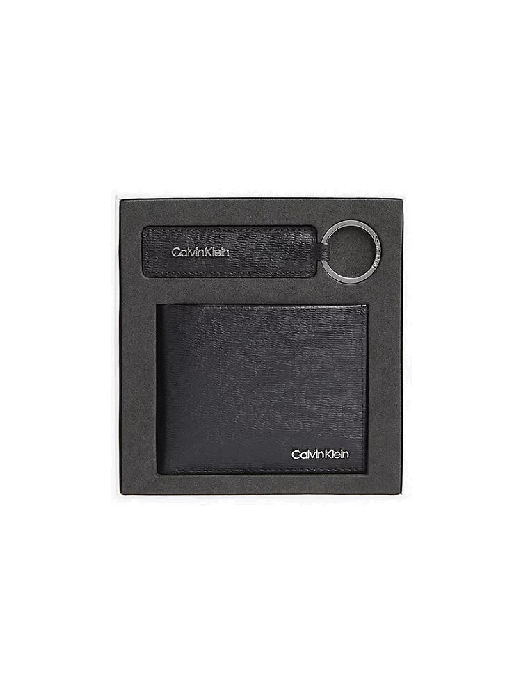 PORTAFOGLIO E PORTACHIAVI CALVIN KLEIN PELLE STAMPA SAFFIANO NERO CON LOGO  K50K507556 BLACK | Pelletterie Reginato