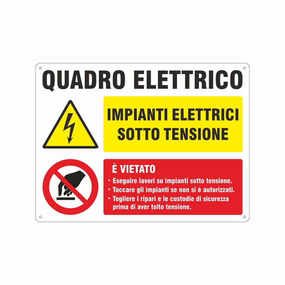 GLOBAL CARTELLO SEGNALETICO - Impianti elettrici sotto tensione - Ades
