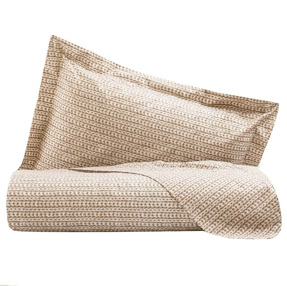 Completo Copripiumino Letto IKEA Matrimoniale MIRABELLO Tricot beige