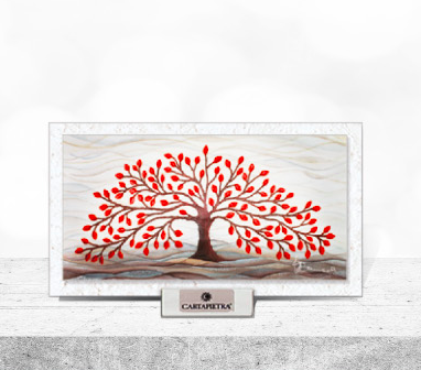 Cartapietra Quadretto Albero Della Vita Rosso Pietrobon Bruno Arredi Sacri