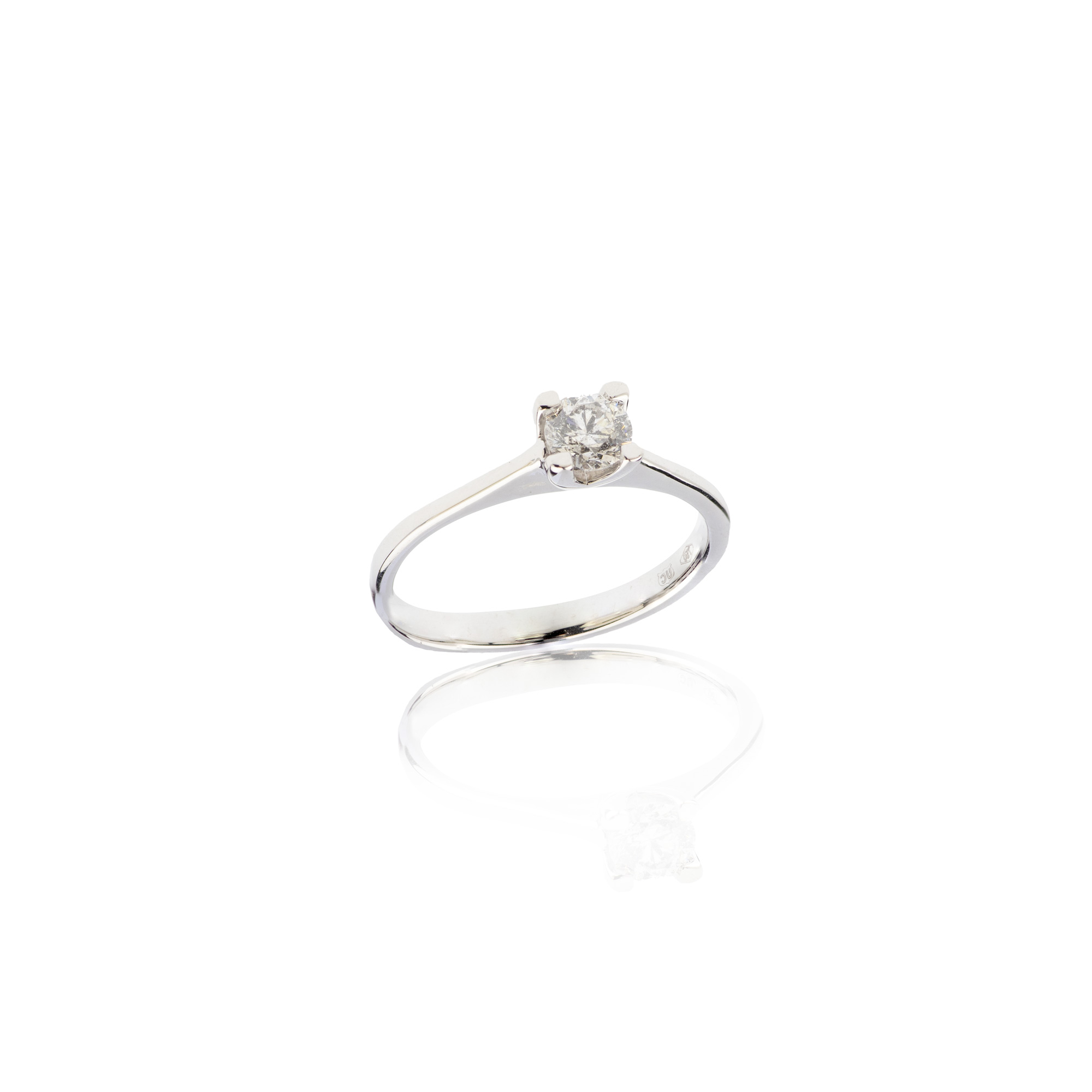 Anello solitario bimbo e bimba oro e diamante - LE BEBE Oro bianco 18 Kt