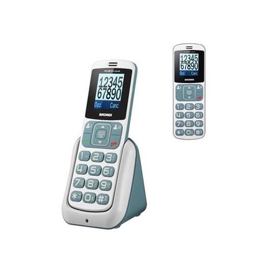 Brondi Amico Home Telefono Cellulare Dual Sim Tasti Grandi Tasto SOS Colore Nero 313330 - Foto 4