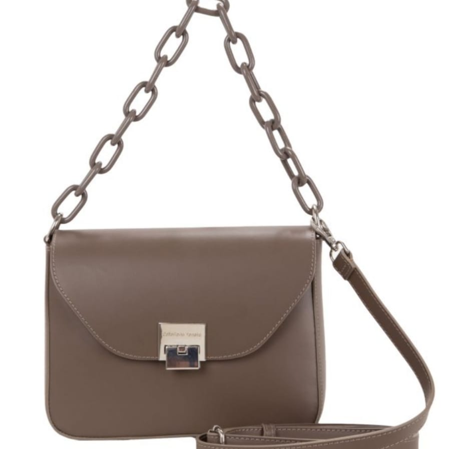 Borsa Clutch in pelle Taupe Linea Alene