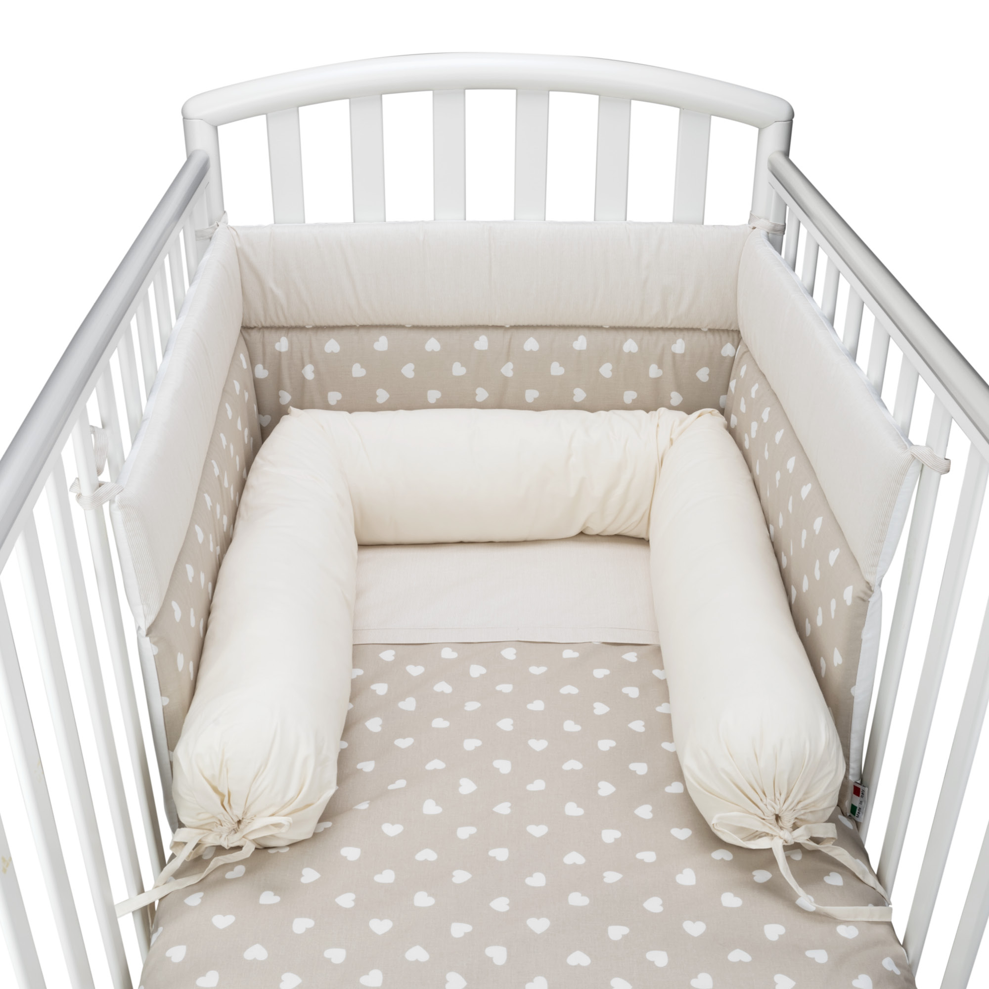 Babysanity® Paracolpi Lettino Lavabile Imbottito - Made in Italy 