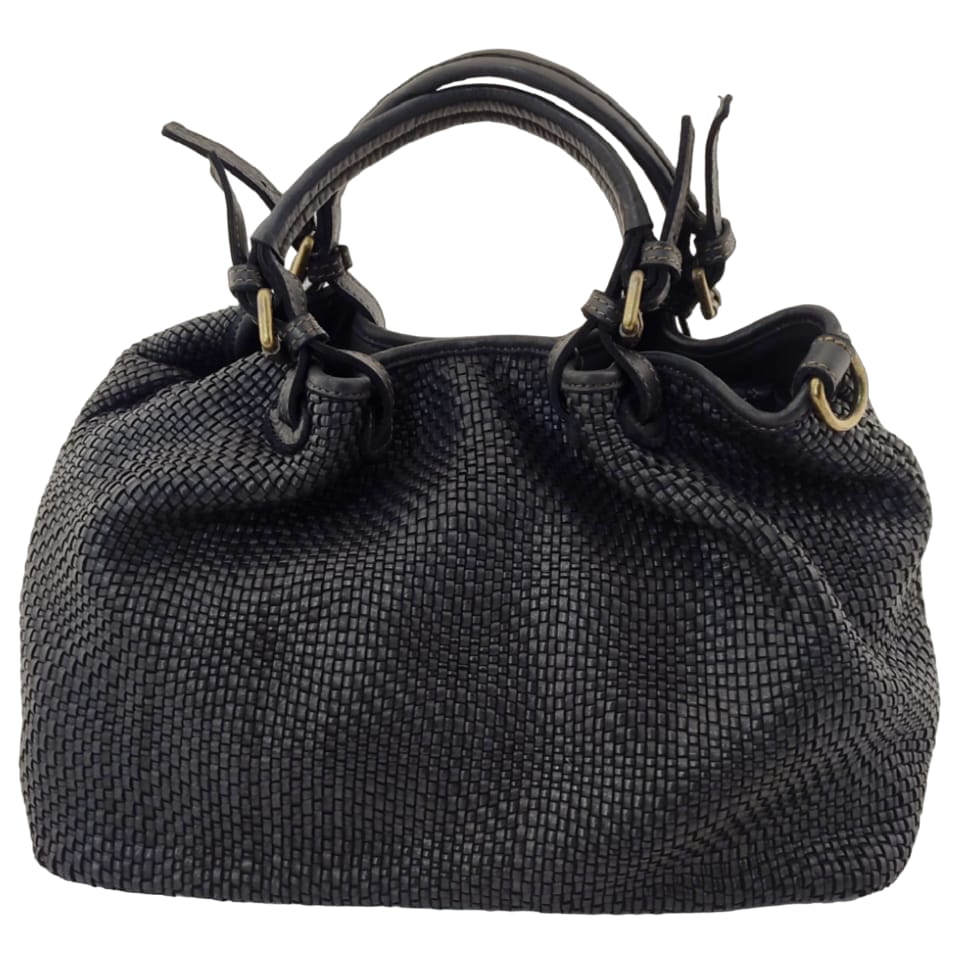 Borsa bauletto nera on sale pelle