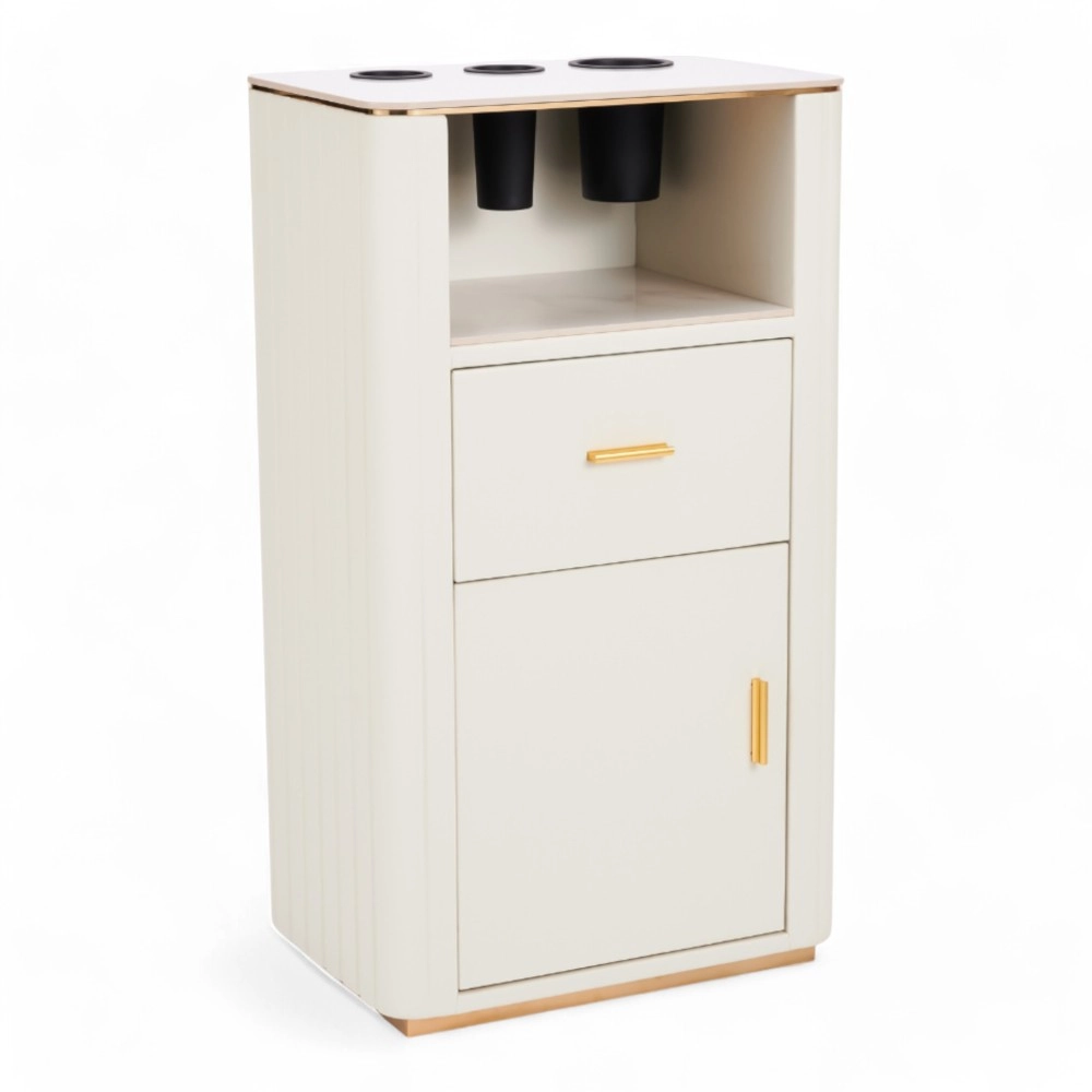 MOBILETTO | SISAR.YC | SIMILPELLE BIANCO PANNA CON INSERTI ORO