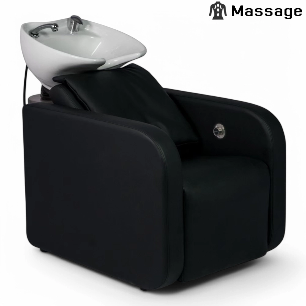 LAVATESTA PARRUCCHIERE | WAVE-M.MG | SIMILPELLE NERA CON ALZA GAMBE ELETTRICO E MASSAGGIO