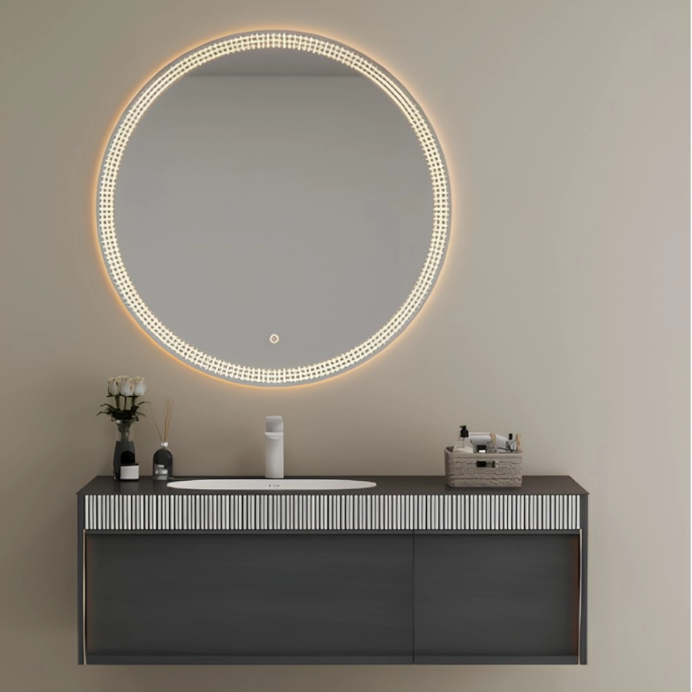 MOBILE BAGNO | OPEN.AF | GRIGIO SCURO CON SPECCHIO LED 120 CM