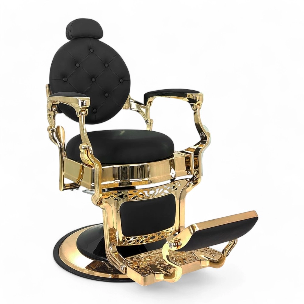 POLTRONA BARBIERE | REGINA.HL | SCOCCA ORO IN SIMILPELLE NERA