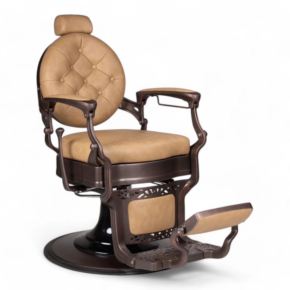 POLTRONA BARBIERE | RONIN.YL | SCOCCA RAME SPAZZOLATO IN SIMILPELLE SABBIA BRUCIATA